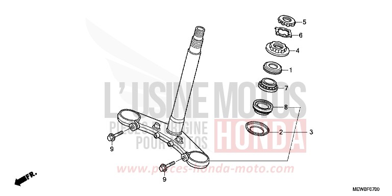 STEERING STEM for Deauville ABS CARNELIAN RED METALLIC (R296) from 2011